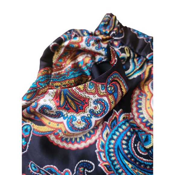 J. Crew Silk Paisley Maximalist Cropped Pants Women's Size 4 Black Resort Office - Picture 4 of 9